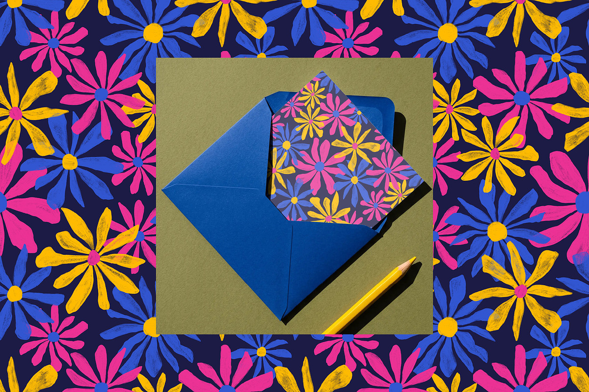 Petal Parade Retro Daisy Pattern, a Pattern Graphic by Annie Tyndall Creative (Photo 5 of 12)