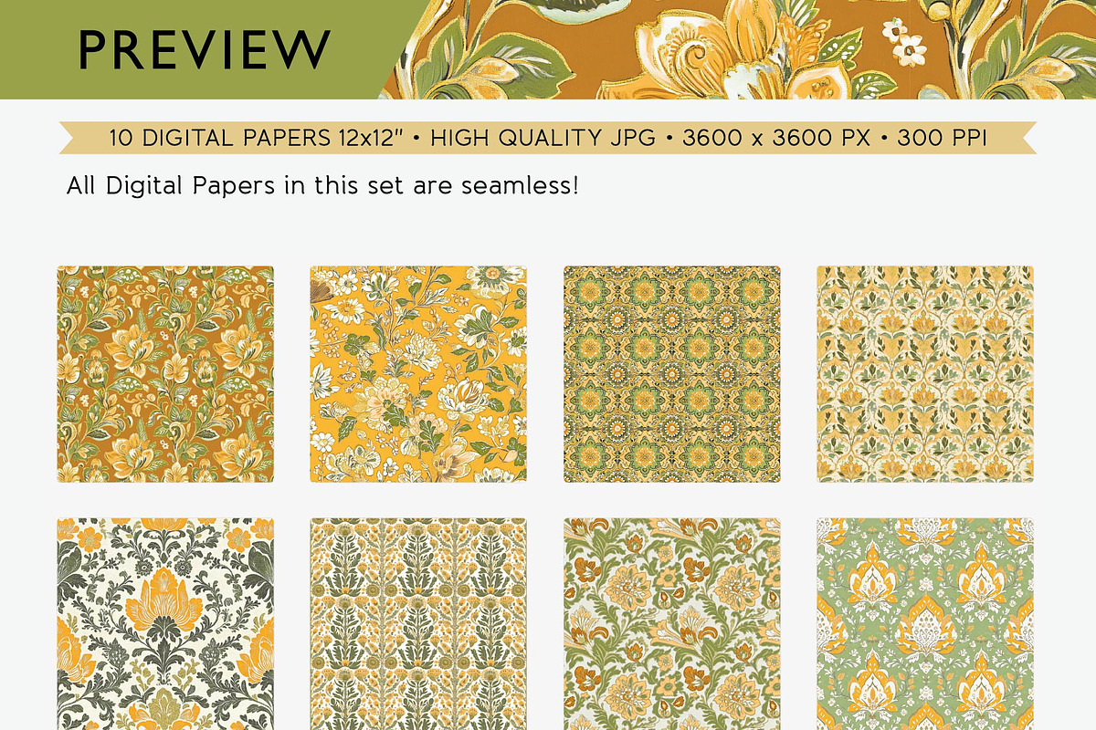 Batik Style Yellow Green Papers, a Texture Graphic by Maishop (Photo 4 of 4)