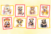 Lovely Floral Watercolor Animals, an Animal Illustration by Whimsy & Wishes (Thumbnail 3 of 5)