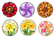Round Stained Glass of Birth Month, an Illustration by CreationArt (Thumbnail 2 of 5)