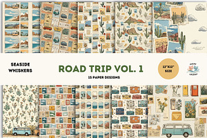 Road Trip Digital Paper Pack Vol. 1