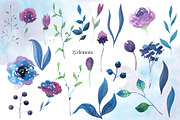 Twilight. Watercolor flowers., an Object Illustration by Daria's Magic World (Thumbnail 5 of 5)