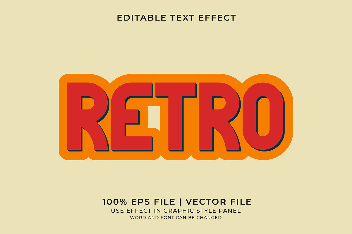 Retro Text Effects Bundle, a Layer Style Add-On by WM48 Shop (Photo 8 of 17)