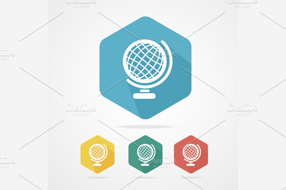 Globe Icon Flat. Vector