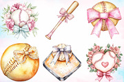 Baseball & Softball Coquette Bow, a Seasonal Illustration by Canvas Craft (Thumbnail 2 of 4)