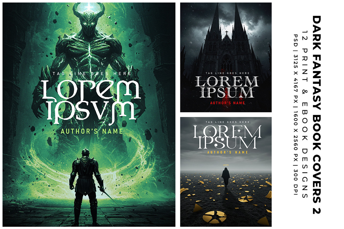 Dark Fantasy Book Covers 02, a Print Template by Digital Art Creations (Photo 1 of 5)