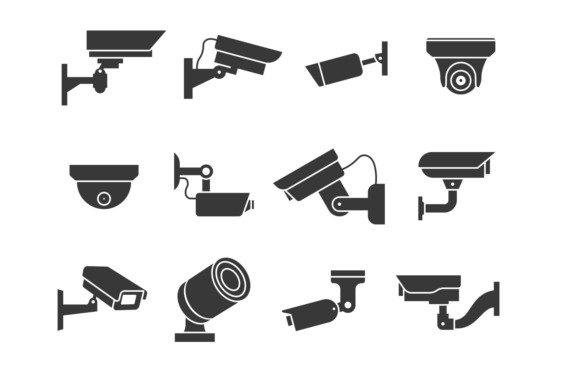Cctv icons. Security camera, guard | Graphic Objects ~ Creative Market