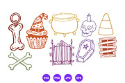 Halloween Hand Drawn Folk Art Set, a Seasonal Illustration by designvectx (Thumbnail 2 of 10)