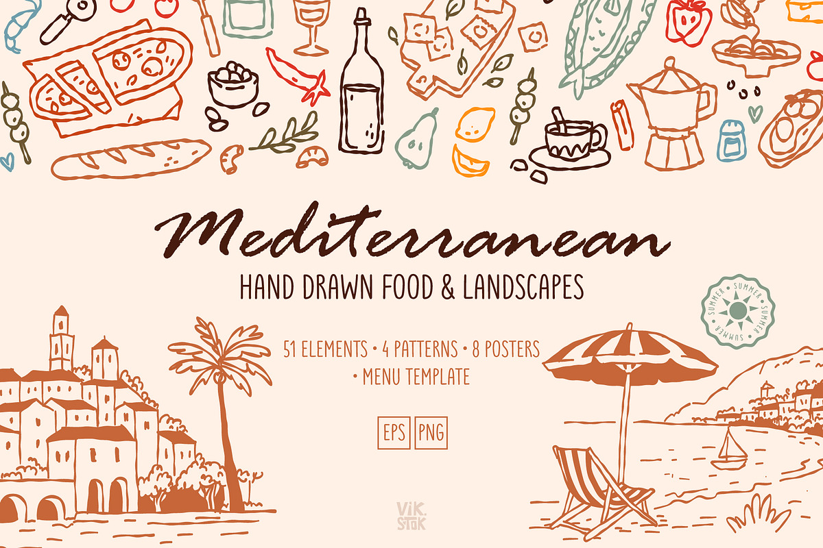 Mediterranean Food & Landscape, an Object Graphic by vik.stock (Photo 1 of 8)