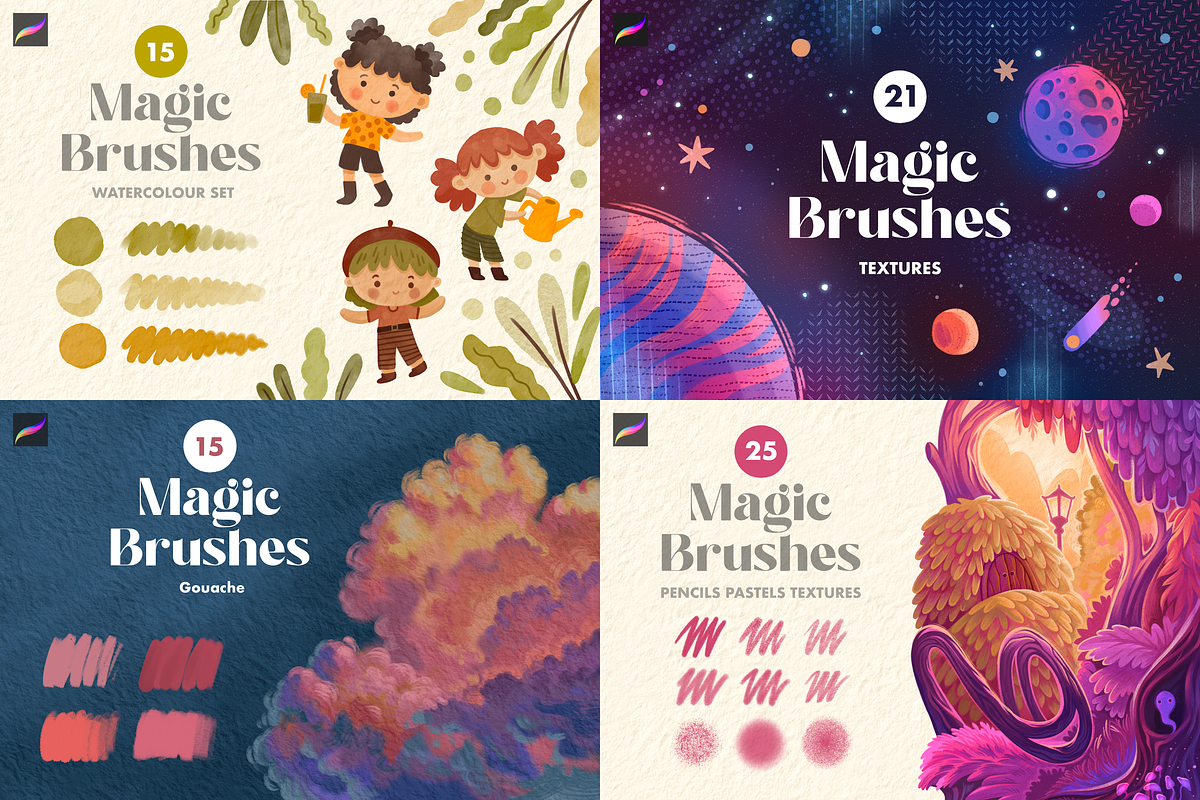 Ultimate Procreate Brush Bundle, a Brush Add-On by Moon House Shop (Photo 2 of 19)