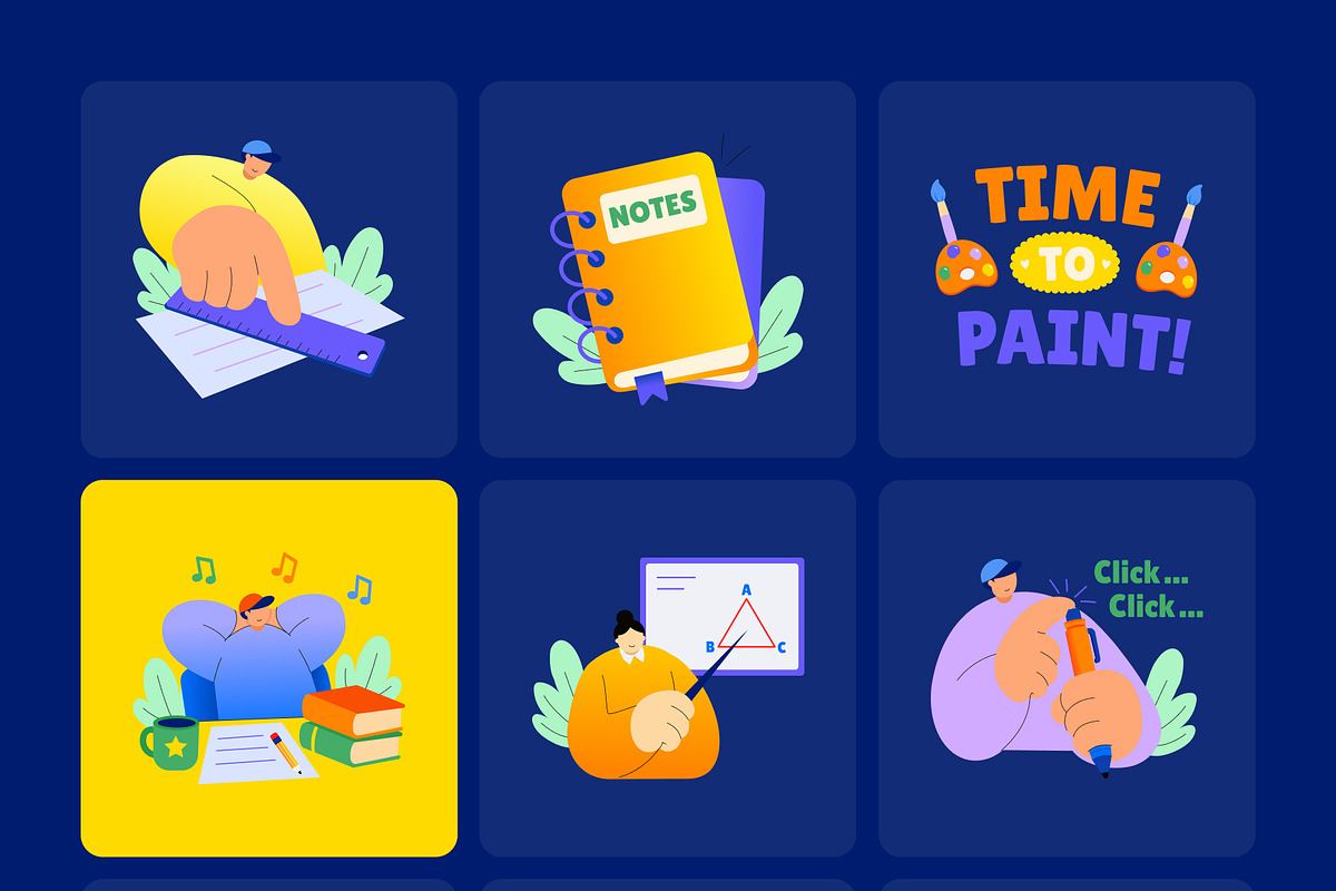 100 Back to School Flat Stickers, an Education Illustration by Brickclay (Photo 12 of 13)