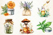 Watercolor Natural Remedies Clipart, an Illustration by Libby Wishes (Thumbnail 5 of 7)
