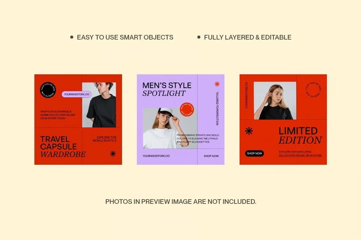 Vibrant Fashion Social Media Templat, a Social Media Template by FDR Studio (Photo 2 of 3)