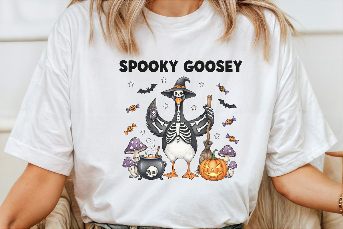 Spooky Goosey,Skeleton Goose Png,Fun, an Illustration by DreamCafeArt (Photo 2 of 7)