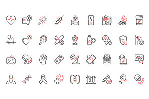 Medicine healthcare icons, an Object Illustration by Lemberg Vector