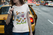 Spring and Flowers vector stickers, an Illustration by Zooza Art (Thumbnail 3 of 6)