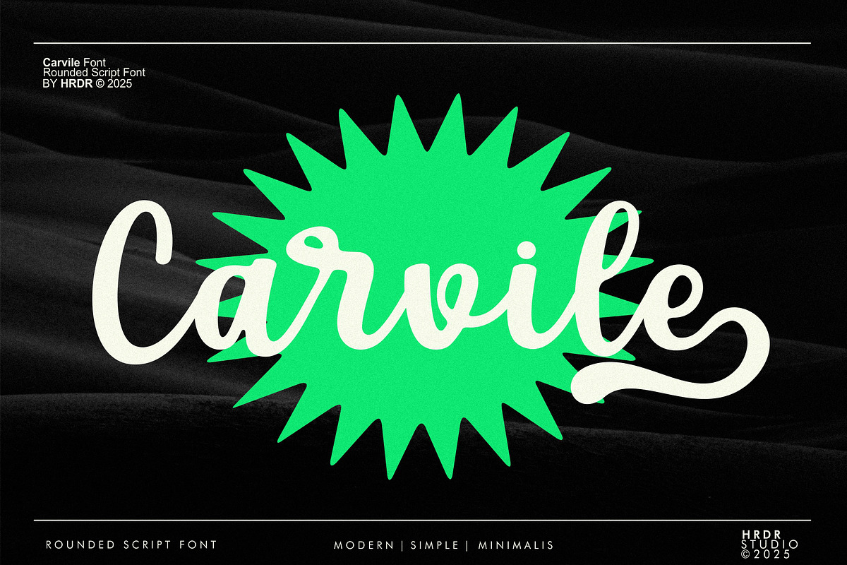 Carvile - Rounded Calligraphy Font, a Script Font by HRDR (Photo 1 of 10)