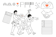Pride Marchers, a Seasonal Illustration by Lu (Thumbnail 2 of 5)