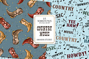 Country Music Seamless Patterns, a Pattern Graphic by Masha  Studio (Thumbnail 6 of 8)