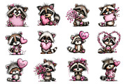 Valentine's Whimsical Raccoon Clipar, an Illustration by Dream Creation (Thumbnail 3 of 5)