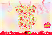 Cute Strawberry Lemonade Seamless, a Background Graphic by K.JackArtwork (Thumbnail 5 of 8)