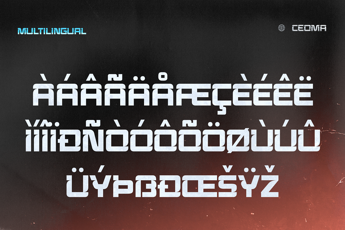 Ceoma – Futuristic Modular Font, a Sans Serif Font by Drizy (Photo 4 of 8)
