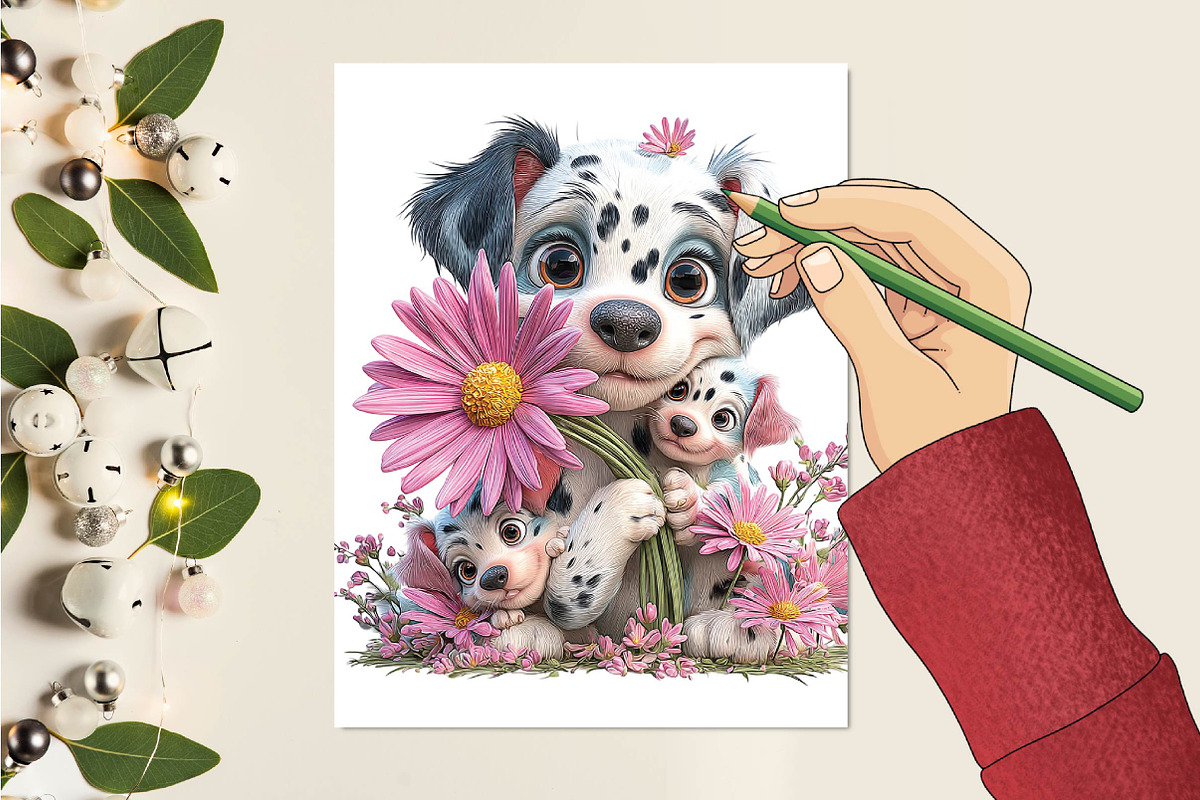 Whimsical Mother's Day Dog Clipart, an Animal Illustration by SVGArt (Photo 7 of 9)