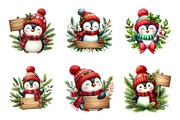 Watercolour Christmas Penguin Winter, an Illustration by SinaCreation (Thumbnail 3 of 7)