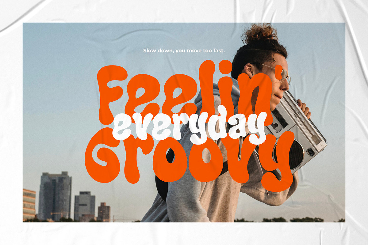 Wetnessday - Groovy Type, a Sans Serif Font by ikiiko (Photo 2 of 7)