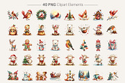 Christmas Watercolor Clipart PNG, an Illustration by Artnoy (Thumbnail 2 of 8)