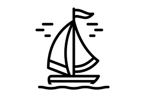 Sailing ship black icon, an Outline Icon by Creative priyanka