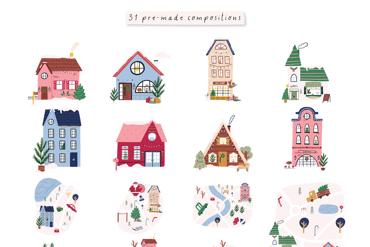 Winter city creator - vector + Canva, a Seasonal Illustration by Valerie (Photo 11 of 16)