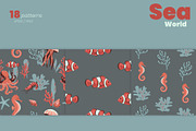Sea World Seamless Patterns, a Pattern Graphic by moja doodle (Thumbnail 7 of 8)