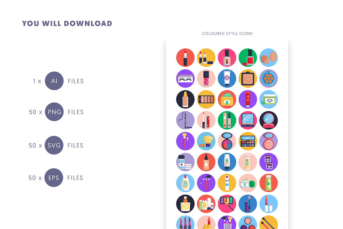 50 Cosmetics Icons, an Outline Icon by Dighital (Photo 10 of 10)