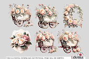 Vintage Romantic Flowers Cliparts, a Decorative Illustration by EdeniaArtStudio (Thumbnail 7 of 10)