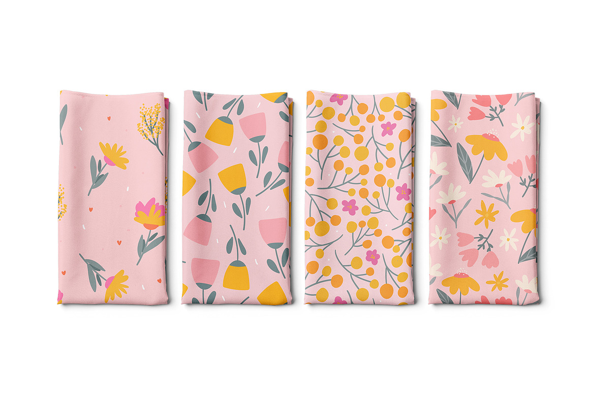 Floral seamless patterns, a Pattern Graphic by hanifa_design (Photo 3 of 11)