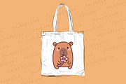 Kawaii Capybara with Flowers, a Seasonal Illustration by Palau (Thumbnail 3 of 12)