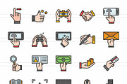 50 Hand Actions Filled Line Icons, an Icon by IconBunny (Thumbnail 2 of 2)