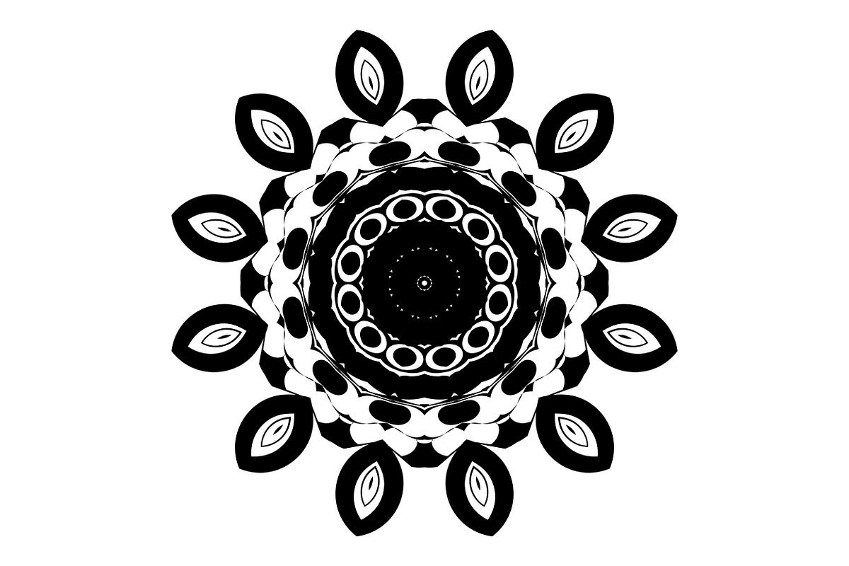Black and White Mandala Patterns Set, a Decorative Illustration by NJ Himel (Photo 19 of 101)
