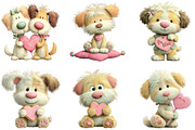 Whimsical Valentine Fluffy Dog PNG, an Illustration by CraftArtStudio (Thumbnail 3 of 6)