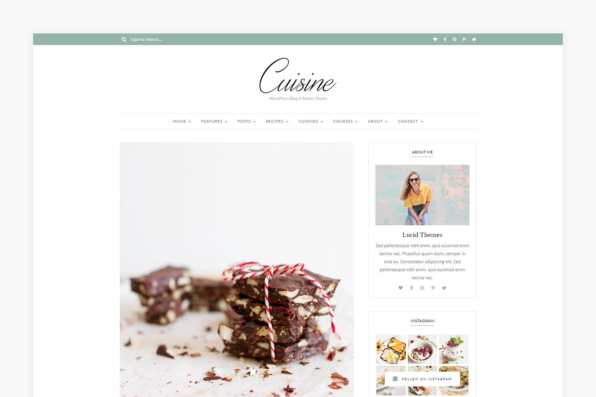 Cuisine - Blog & Recipe Theme, a WordPress Template by Lucid Themes (Photo 5 of 6)