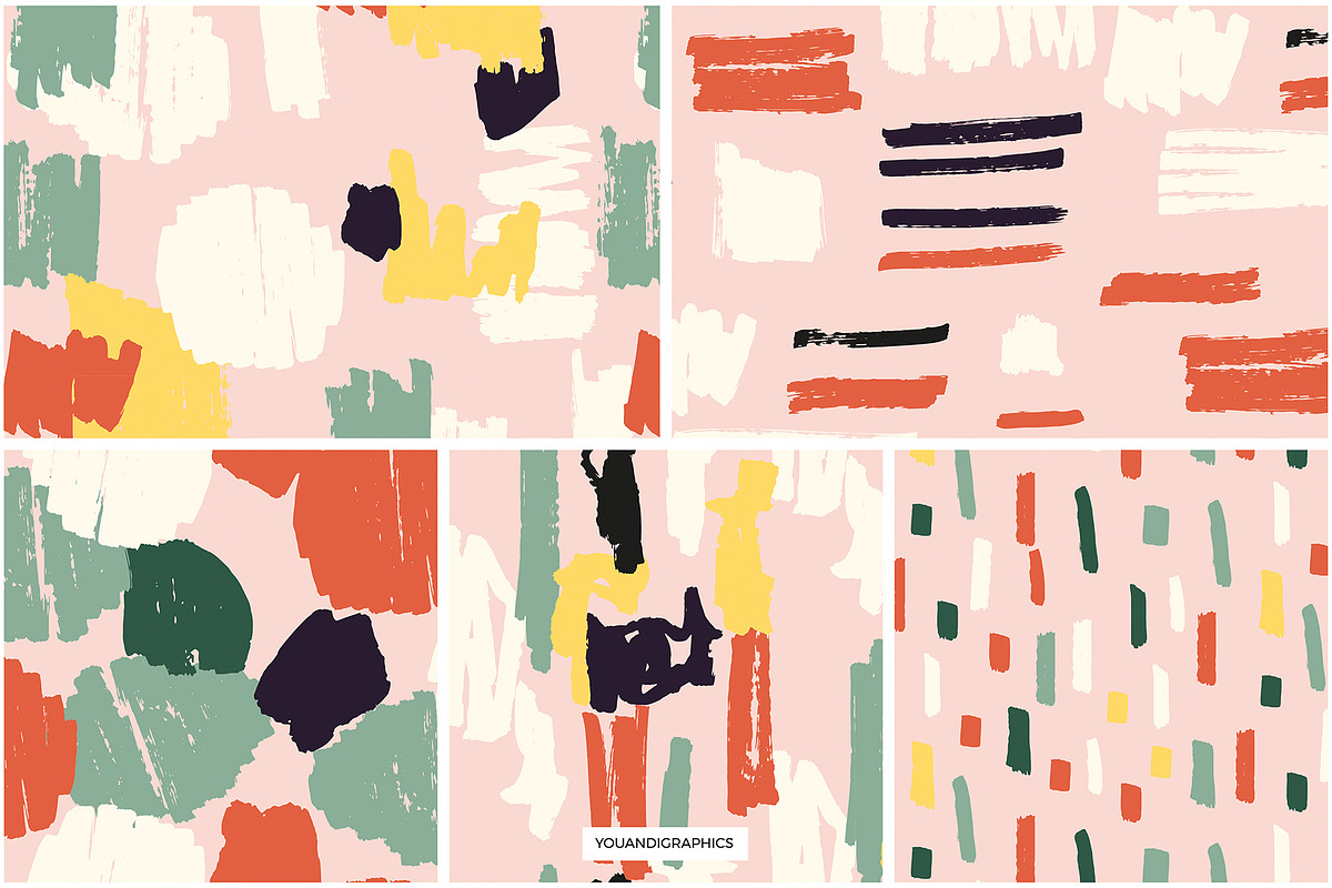 Abstract Marker Strokes Patterns, a Pattern Graphic by Youandigraphics