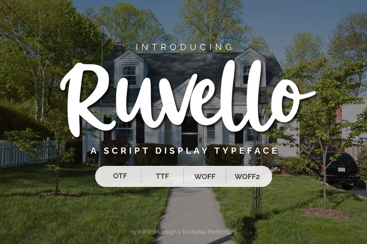 Ruvello | Script Decorative Font, a Handwritten Font by Everyday Perfection (Photo 1 of 5)