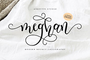 Meghan - Bouncy Script Font, a Script Font by Airotype (Thumbnail 1 of 12)