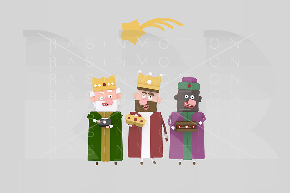 3d ilustration. 3 Magic Kings, an Illustration by rasinmotion