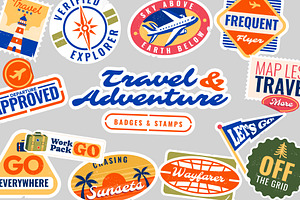 Travel and Adventure Stamps, an Object Graphic by Neodivisu