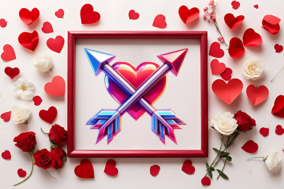 Cupid & Arrow Clipart Valentine PNG, an Illustration by RobertsArt (Photo 3 of 6)
