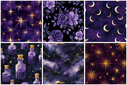 Purple Witch Digital Paper Halloween, a Texture Graphic by CitraGraphics (Thumbnail 2 of 6)