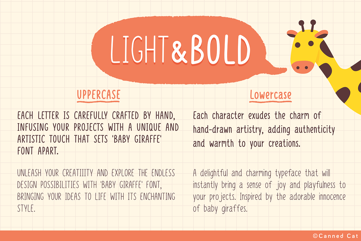 Baby Giraffe Font, a Handwritten Font by Canned Cat (Photo 2 of 4)
