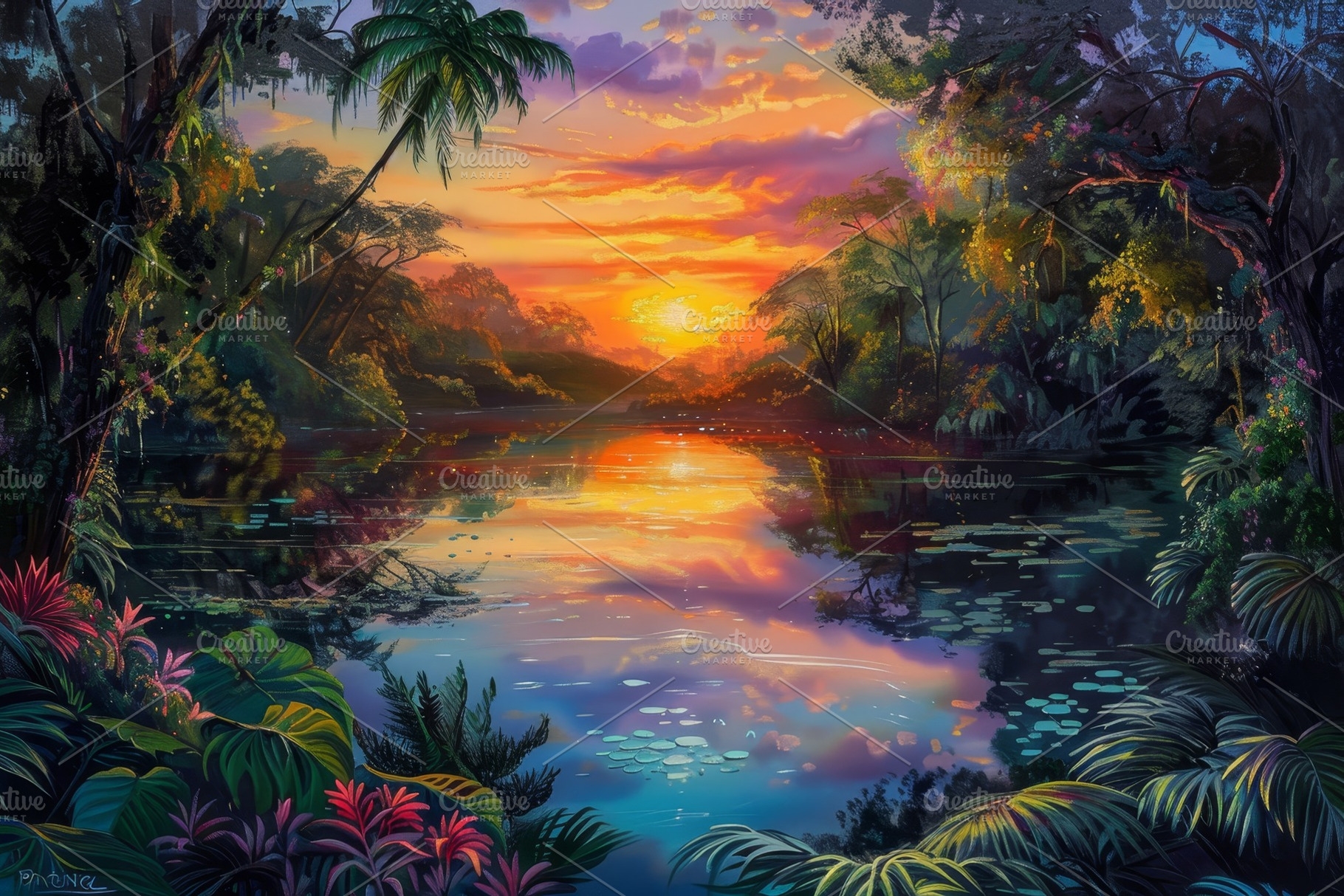 As the sun sets, the sky transforms, a Photo by Tanuart
